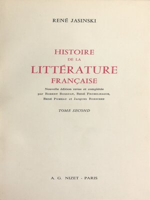 cover image of Histoire de la littérature française (2)
